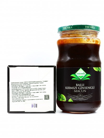 Медовая паста с женшенью Balli kirmizi ginsengli Themra 440 гр Медовая паста с женшенью Balli kirmizi ginsengli Themra 440 гр