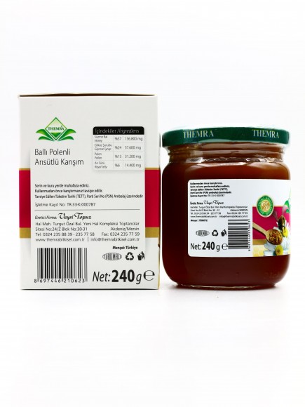Themra - Balli Polenli Ari Sutlu Karisim 240 гр (Мёд с маточным молочком и пыльцой для иммунитета)