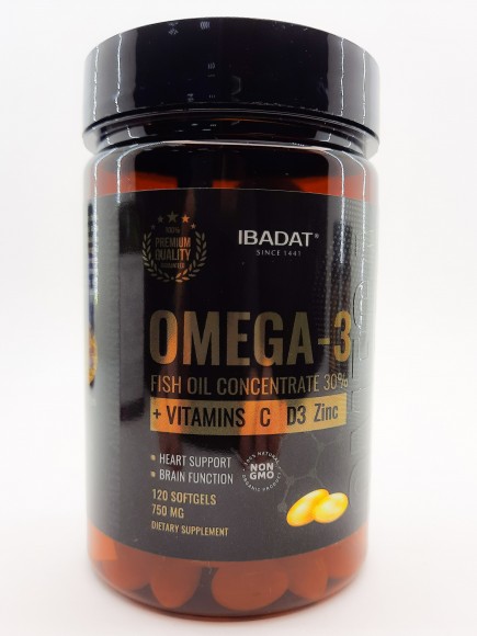 Ibadat Omega-3 рыбий жир с витаминами C, D3, Цинк